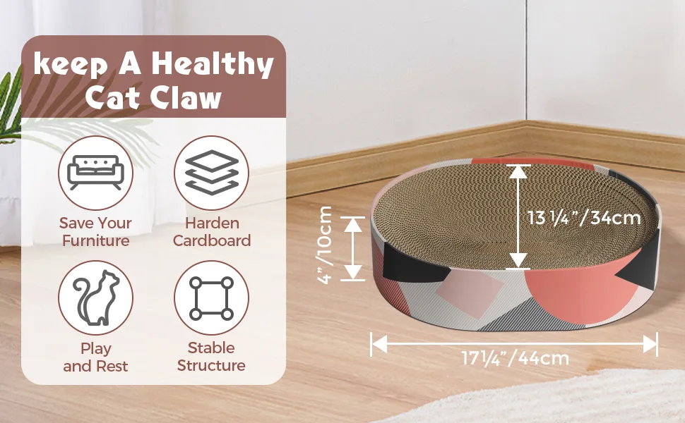 ComSaf MSBC Cat Scratcher Cardboard,Corrugated Scratch Pad, Cat Scratcher Lounge Bed for Furniture Protection, Cat Training Toy oval - product information 23