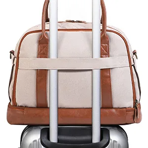 Diaper Bag Tote with Separated Bottom Compartment and Changing Pad, Lekebaby Travel Diaper Bag for Mom Beige - travel diaper bag