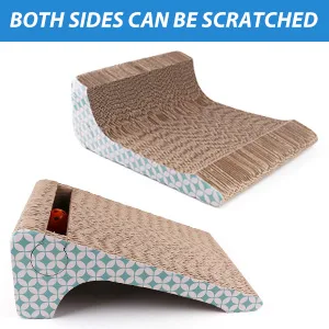 PrimePets Cat Scratcher Cardboard, Removable Cat Scratching Pad with Ball, 2-in-1 Corrugated Cat Scratch Lounge Sofa Refill, Catnip Included - both sides can be scratched