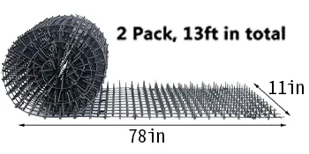 Toopify Garden Cat Scat Spike Mat Prickle Strip Home Spike Deterrent Mat for Dogs and Cats 2 Pack - cat counter deterrent