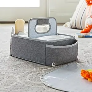 Munchkin Portable Diaper Caddy Organizer, Grey, 1 Count (Pack of 1) - diaper caddy