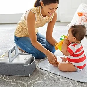 Munchkin Portable Diaper Caddy Organizer, Grey, 1 Count (Pack of 1) - diaper caddy munchkin