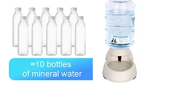 Automatic Cat Water Dispenser with Pet Food Mat for Small Medium Dog Pets Puppy Kitten Big Capacity 1.5 Gallon grey - cat feeder