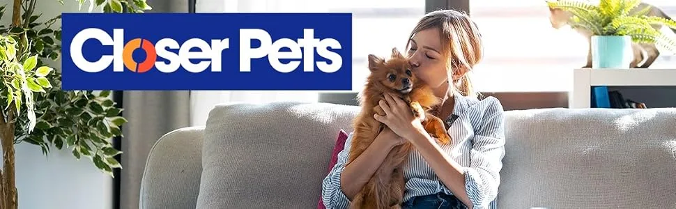 Cat Mate Timed Automatic Feeder Two bowl feeder - Closer Pets Logo with small dog and person