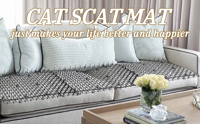 Hmyomina Cat Scat Mat with Spikes Prickle Strips Pest Repellent Spike Deterrent Mat with 12 Garden Staples (13FT) - Scat mat 2?