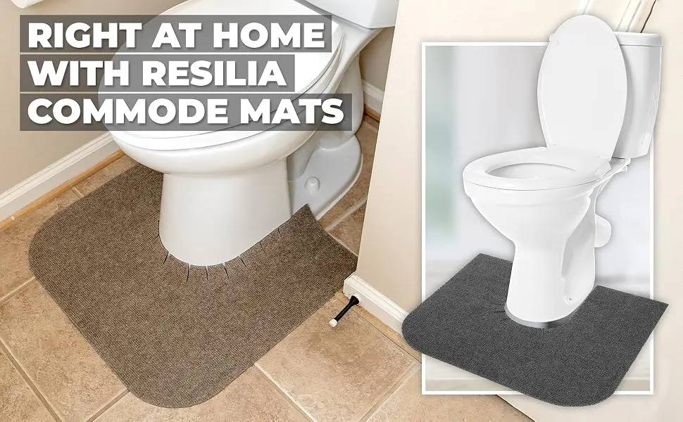 Resilia Rounded Commode Potty Training Mats - Super-Absorbent Toilet Training Rug For Kids, Universal Bathroom Protector Pads, 2-Pack, Tan Tan 1 Count (Pack of 2) - Commode Mat header