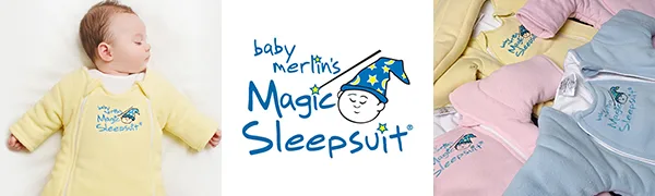 Baby Merlin's Magic Sleepsuit - 100% Cotton Baby Transition Swaddle - Baby Sleep Suit - Blue - 3-6 Months 3-6 Months Blue - Header