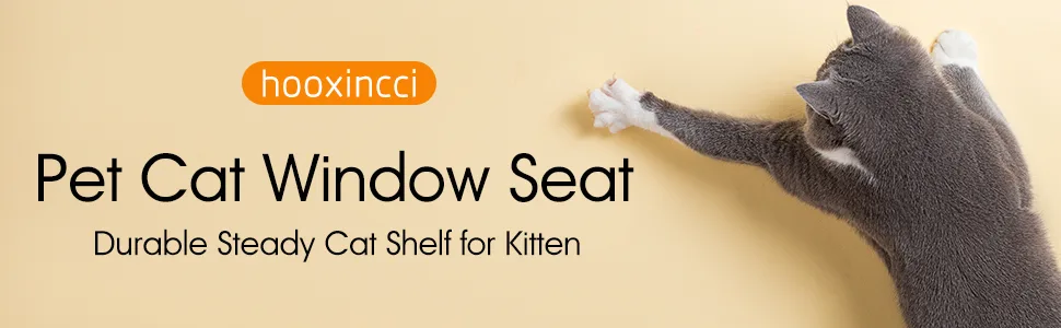 Hooxincci Cat Window Perch, Wall Mount Cat Window Hammock for Indoor Cats, Durable Sturdy Natural Bamboo Cat Window Seat, Fit Window Sills with Gaps - cat window perch cat hommock cat bed cat seat kitty