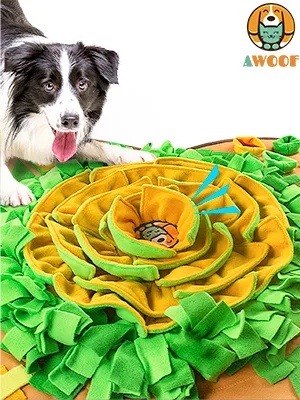 AWOOF Snuffle Mat Pet Dog Feeding Mat, Durable Interactive Dog Puzzle Toys Encourages Natural Foraging Skills - snuffle mat