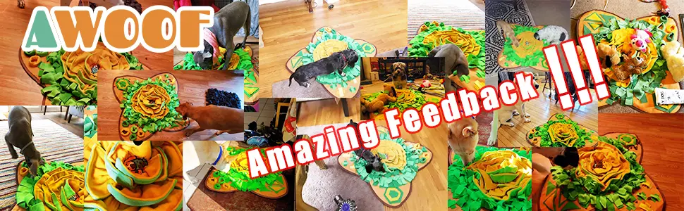 AWOOF Snuffle Mat Pet Dog Feeding Mat, Durable Interactive Dog Puzzle Toys Encourages Natural Foraging Skills - snuffle mat