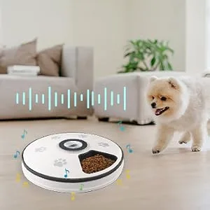 Chintu Automatic Cat Feeder Auto Cat Food Dispenser - Portion Control Pet Dry Food Dispenser for Small Dog, Programmable Timed Smart Cat Feeder with Voice Reminder Time Interval - chintu