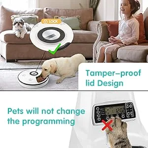 Chintu Automatic Cat Feeder Auto Cat Food Dispenser - Portion Control Pet Dry Food Dispenser for Small Dog, Programmable Timed Smart Cat Feeder with Voice Reminder Time Interval - chintu