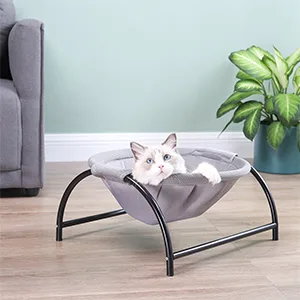 JUNSPOW Cat Bed Hammock + pet Blanket Set Cat Bed Blanket Dog Bed Blanket, Soft Pet Bed Blanket Grey Cat Bed With Blanket - Cat Hammock Bed