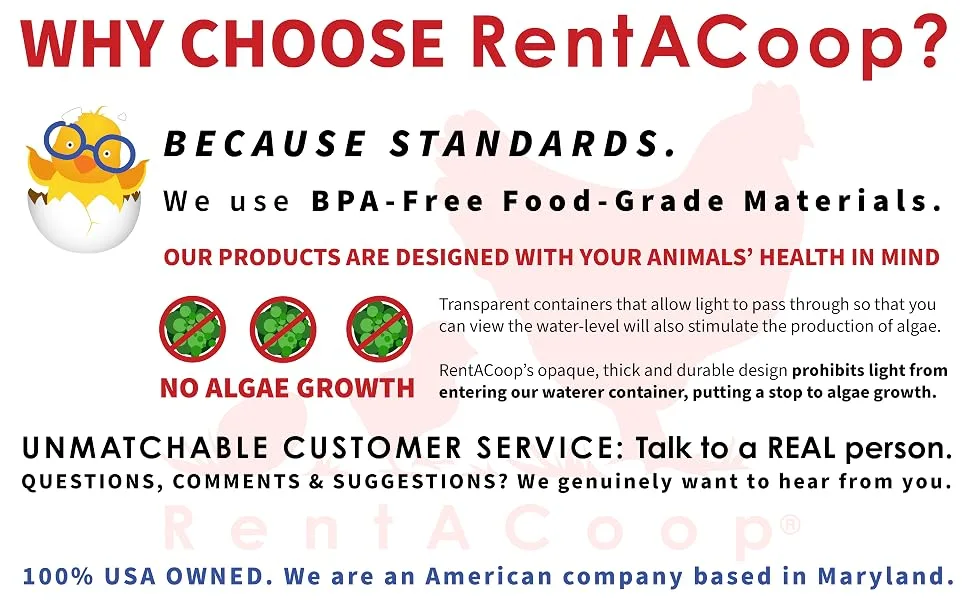 Small Cage Waterer- 1 Gallon Capacity for Chicks/Quails/Pigeons/Gamebirds - rentacoop why choose