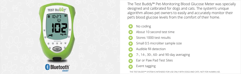 Test Buddy Pet Blood Glucose Meter Kit for Dogs and Cats - product information 2