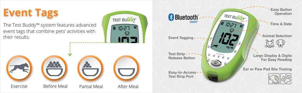 Test Buddy Pet Blood Glucose Meter Kit for Dogs and Cats - product information 3