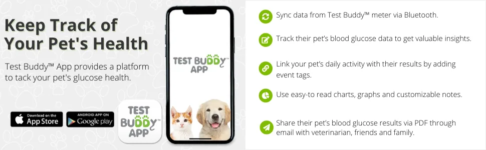 Test Buddy Pet Blood Glucose Meter Kit for Dogs and Cats - test buddy app