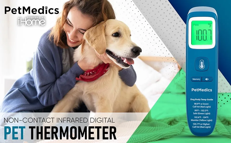 PetMedics Non-Contact Digital Pet Thermometer for Dogs - Infrared Fast and Accurate Canine Temperature Detection - Easy to Read LCD Display - product information 5