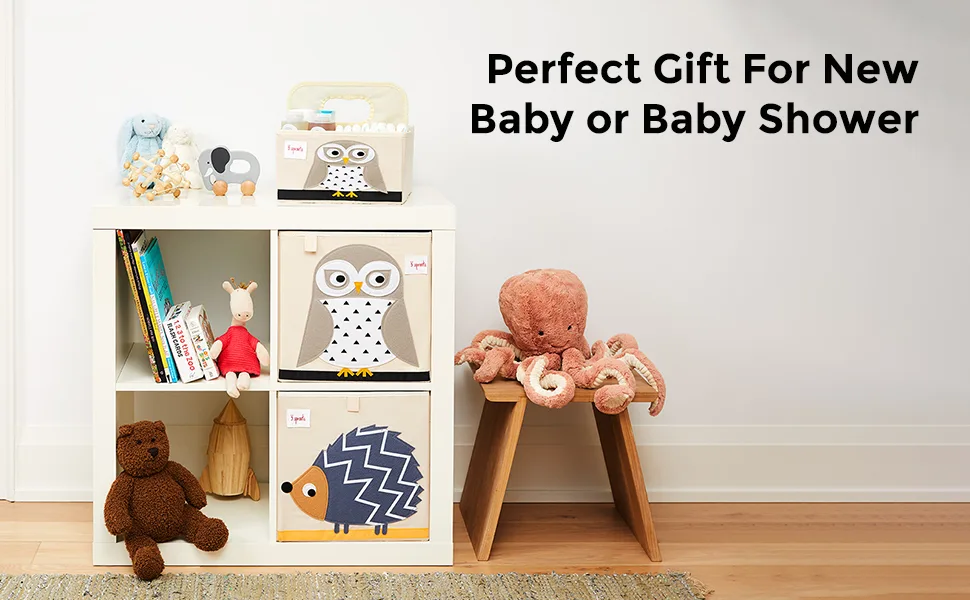 3 Sprouts Baby Diaper Caddy - Organizer Basket for Nursery, Elephant - Diaper caddy 6
