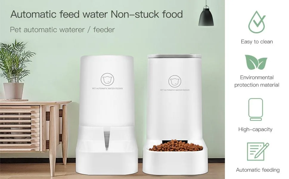 Cat Dog Feeder and Waterer Pet Self-Dispensing feeder+waterer - product information 1