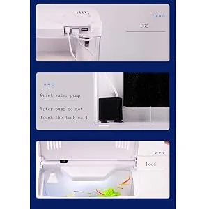 Carefree Fish 1.2Gallon Fish Tank Office USB Small Betta Aquarium LED Light with Filter No Decor - product information 7