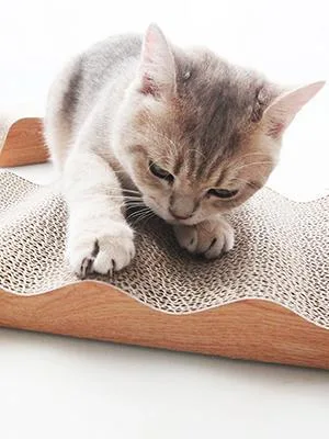 RUMUUKE Cat Scratcher Pad Cardboard Lounge Bed Corrugated Scratching Pad with Catnip 3 Packs Durable Reversible wood - cat scratch boards