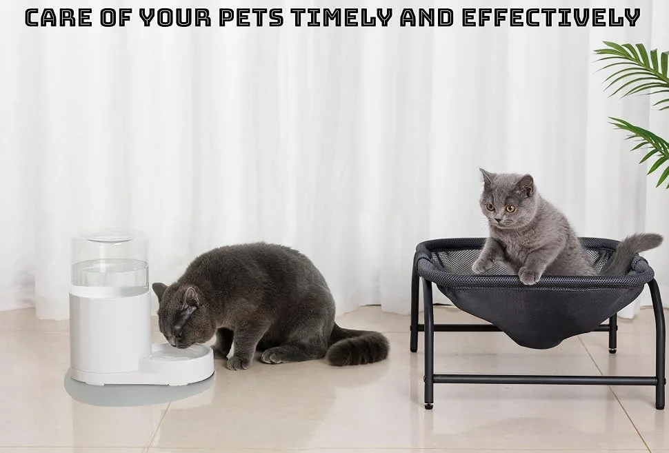 JUNSPOW Pet Water Dispenser 2.5L Large Capacity Automatic Water Dispenser, Medium and Small dag,Cats pet Bottles Clear White - Pet Water Dispenser