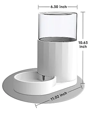 JUNSPOW Pet Water Dispenser 2.5L Large Capacity Automatic Water Dispenser, Medium and Small dag,Cats pet Bottles Clear White - Pet Water Dispenser