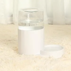 JUNSPOW Pet Water Dispenser 2.5L Large Capacity Automatic Water Dispenser, Medium and Small dag,Cats pet Bottles Clear White - Pet Water Dispenser