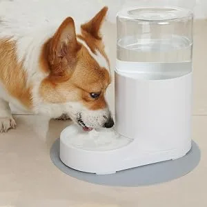 JUNSPOW Pet Water Dispenser 2.5L Large Capacity Automatic Water Dispenser, Medium and Small dag,Cats pet Bottles Clear White - Pet Water Dispenser