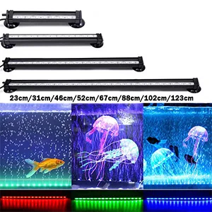 HCDMRE LED Air Bubble Light Aquarium Light Underwater Submersible Fish Tank Light Color Changing Making Oxygen Aquarium Tools,Us Plug,46cm/18.1" 46 cm/18.1 in - Fish Tank Light Parameters