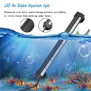 HCDMRE LED Air Bubble Light Aquarium Light Underwater Submersible Fish Tank Light Color Changing Making Oxygen Aquarium Tools,Us Plug,46cm/18.1" 46 cm/18.1 in - IP68 Waterproof