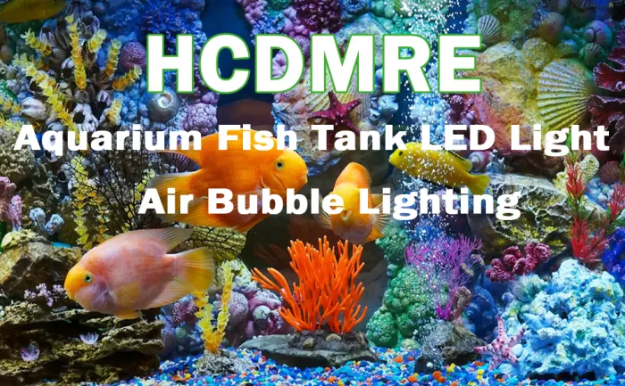 HCDMRE LED Air Bubble Light Aquarium Light Underwater Submersible Fish Tank Light Color Changing Making Oxygen Aquarium Tools,Us Plug,46cm/18.1" 46 cm/18.1 in - LED Aquarium Light