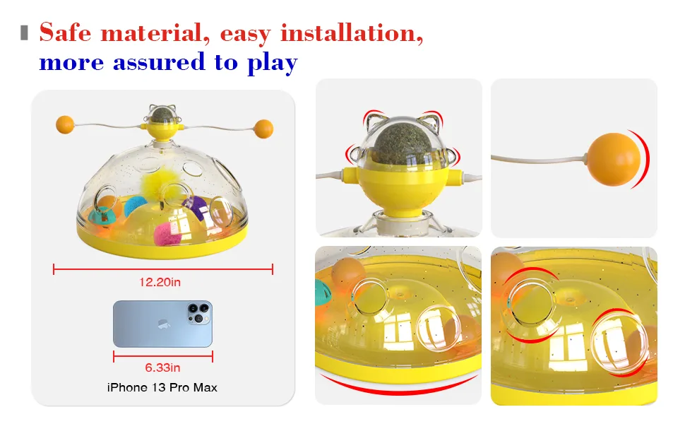 AOCCIT Cat Toys Interactive Kitten Toy for Indoor Cats Teaser Supplies Birthday Gift B Cat Treasure Chest B - product information 4