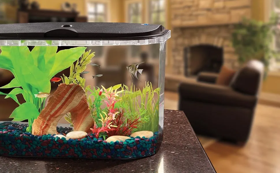 Koller Products 2-Gallon Hex Fish Bowl - Impact Resistant Plastic - fish tank