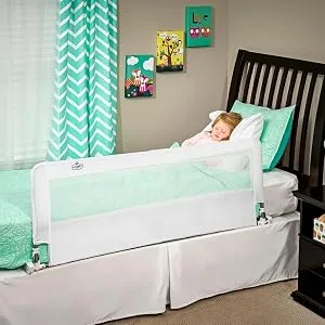 Regalo Hideaway 54-Inch Extra Long Bed Rail Guard, with Reinforced Anchor Safety System 54 Inch White - regalo hideaway bed rail extra long