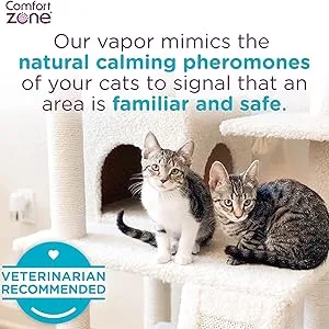 Comfort Zone 2 Diffusers Plus 2 Refills Cat Calming Diffuser Kit (2-Room Pack) for a Calm Home | Veterinarian Recommended | Reduce Spraying, Scratching, & Other Problematic Behaviors - Natural calming pheromones