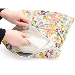 Damero 5-Layer Bamboo Reusable Diapers Baby Inserts, 12PCS Cloth Diaper Inserts with an Extra Storage Bag 12 Count (Pack of 1) Bamboo Material - bamboo inserts for cloth diapers