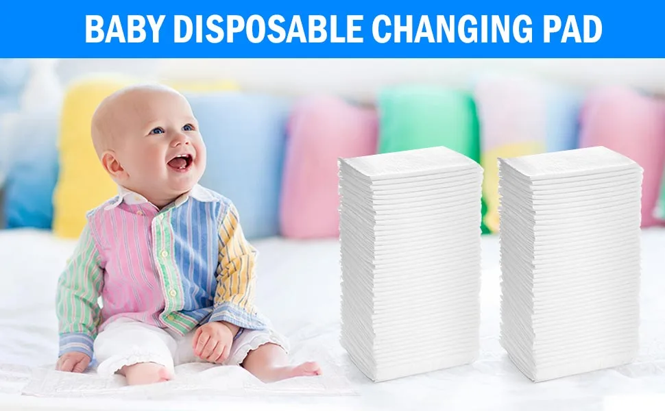 Rocinha 100 PCS Diaper Changing Pad Liner, Super Soft Disposable Changing Pads for Baby Changing Pad Cover, Great for Changing Table, Bed, 17 Inches x 13 Inches - Rocinha Diaper Changing Pad Liners for Baby