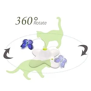 All for Paws Interactive Cat Toys Flutter Bug Cat Butterfly Toy Automatic Kitten Flying Toys Smart Cat Toy for Indoor Cats Classic - cat chaser
