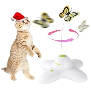 All for Paws Interactive Cat Toys Flutter Bug Cat Butterfly Toy Automatic Kitten Flying Toys Smart Cat Toy for Indoor Cats Classic - cat flutter toy