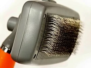 Professional Slicker Brush for Dogs and Cats by GoPets Self-Cleaning Grooming Comb For Dematting Detangling & Deshedding - retractable