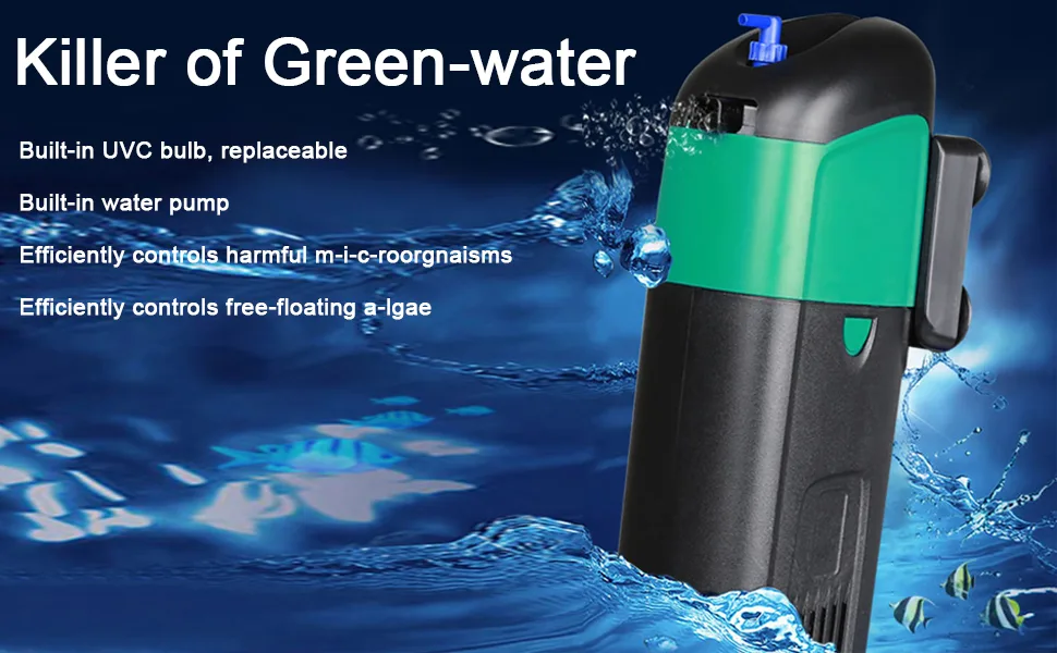 COODIA Internal Green Water Killer Filter Aquarium Tank U-V Pump - COODIA AQUARIUM FILTER