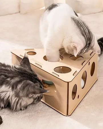 Cat Window Perch for Indoor Cats Sturdy Plush Cat Hammock Window Seat Bed Shelves No Drilling No Suction Cup, Saving Space Durable Steady Cat Shelf Chessboard - cat_puzzle_toys_Interactive_cat_toys_03_2