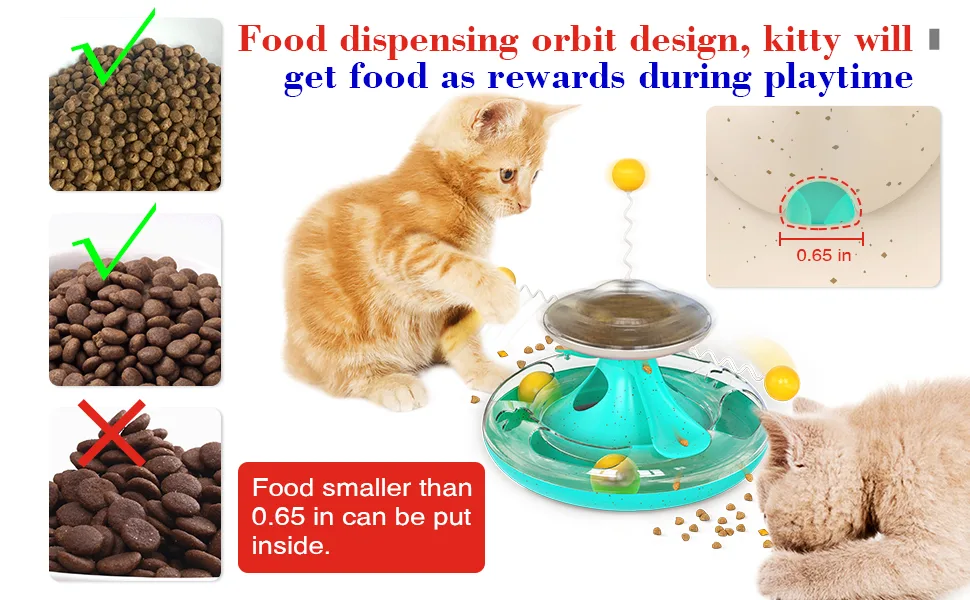 Chew it Cat Toys Interactive Kitten Toy for Indoor Cats Teaser Supplies Birthday Gift A Tracks Toy/Turquoise - product information 3