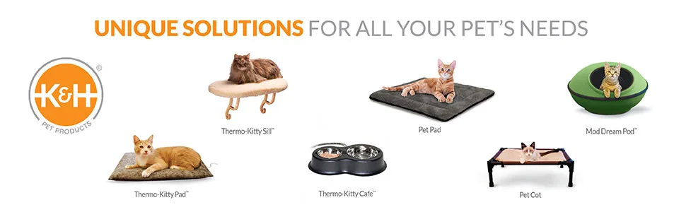 K&H Pet Products Heated Thermo-Kitty Mat Reversible Cat Bed Mocha/Tan - unspecified