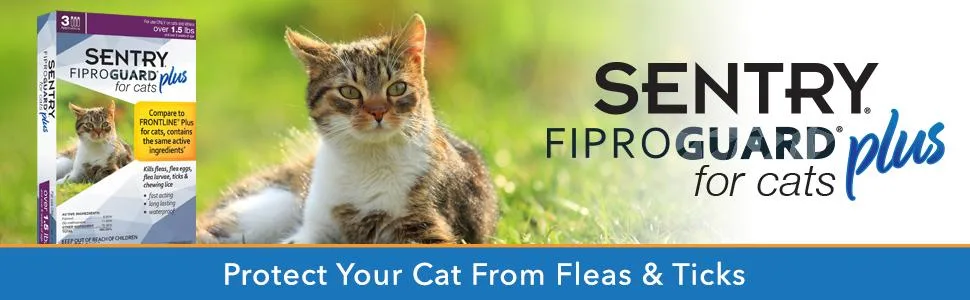 SENTRY Fiproguard Plus Flea and Tick Topical for Cats, 1.5 lbs and Over, 6 Month Supply - product information 1