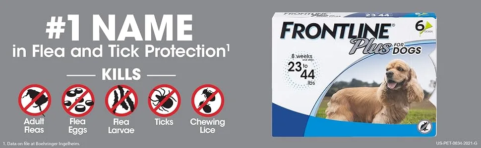 FRONTLINE Flea and Tick Treatment for Dogs Medium Dogs 3 count - Frontline Plus Flea and tick features and benefits
