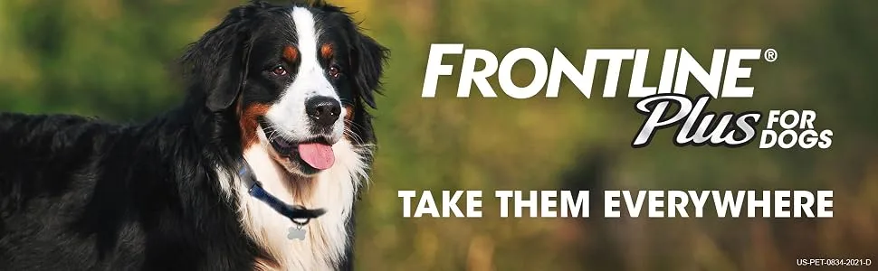 FRONTLINE Plus Flea and Tick Treatment for Dogs (Extra Large Dog, 89-132 Pounds) 3 Count - frontline plus flea tick treatment prevention medicine medication drops