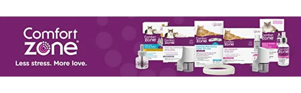 Comfort Zone 2 Diffusers Plus 2 Refills Multi-Cat Calming Diffuser Kit (2-Room Pack) for a Peaceful Home | Veterinarian Recommended | Reduce Cat Fighting, Scratching, & Other Problematic Behaviors - CZ Banner